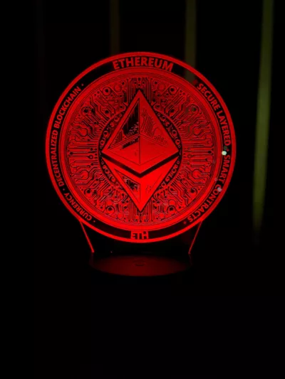 Ethereum ETH LED Lampe Nachtlicht Krypto 3D